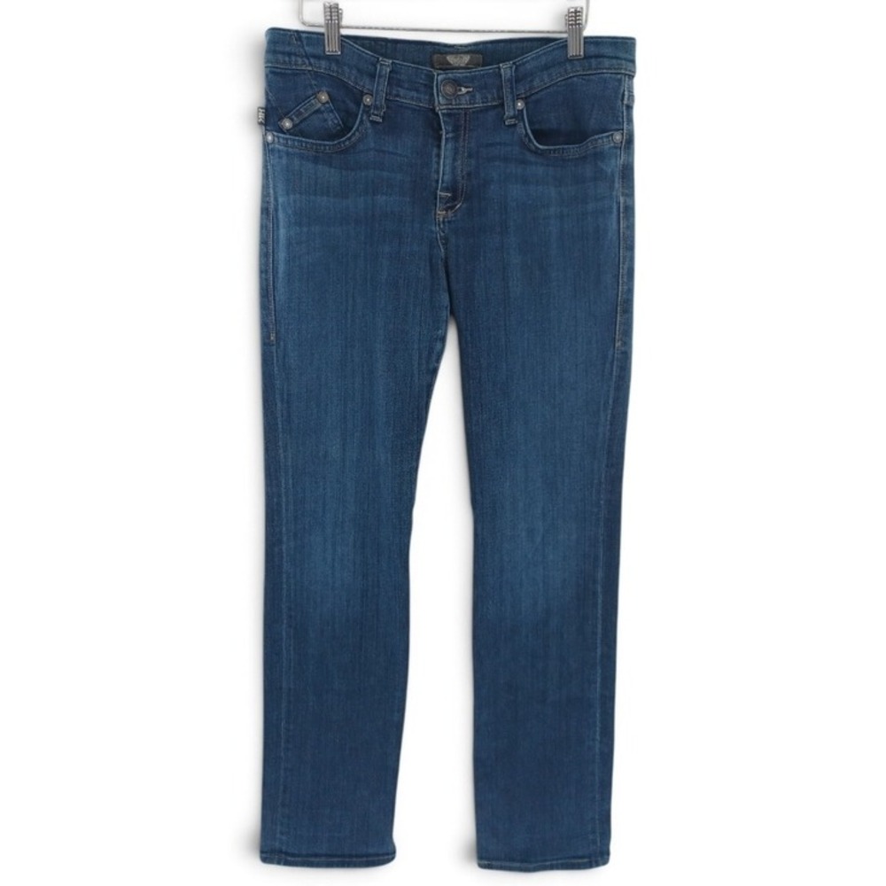 Rock & Republic Straight Leg Jeans Mens 31 Blue Denim Embroidered Pockets Casual